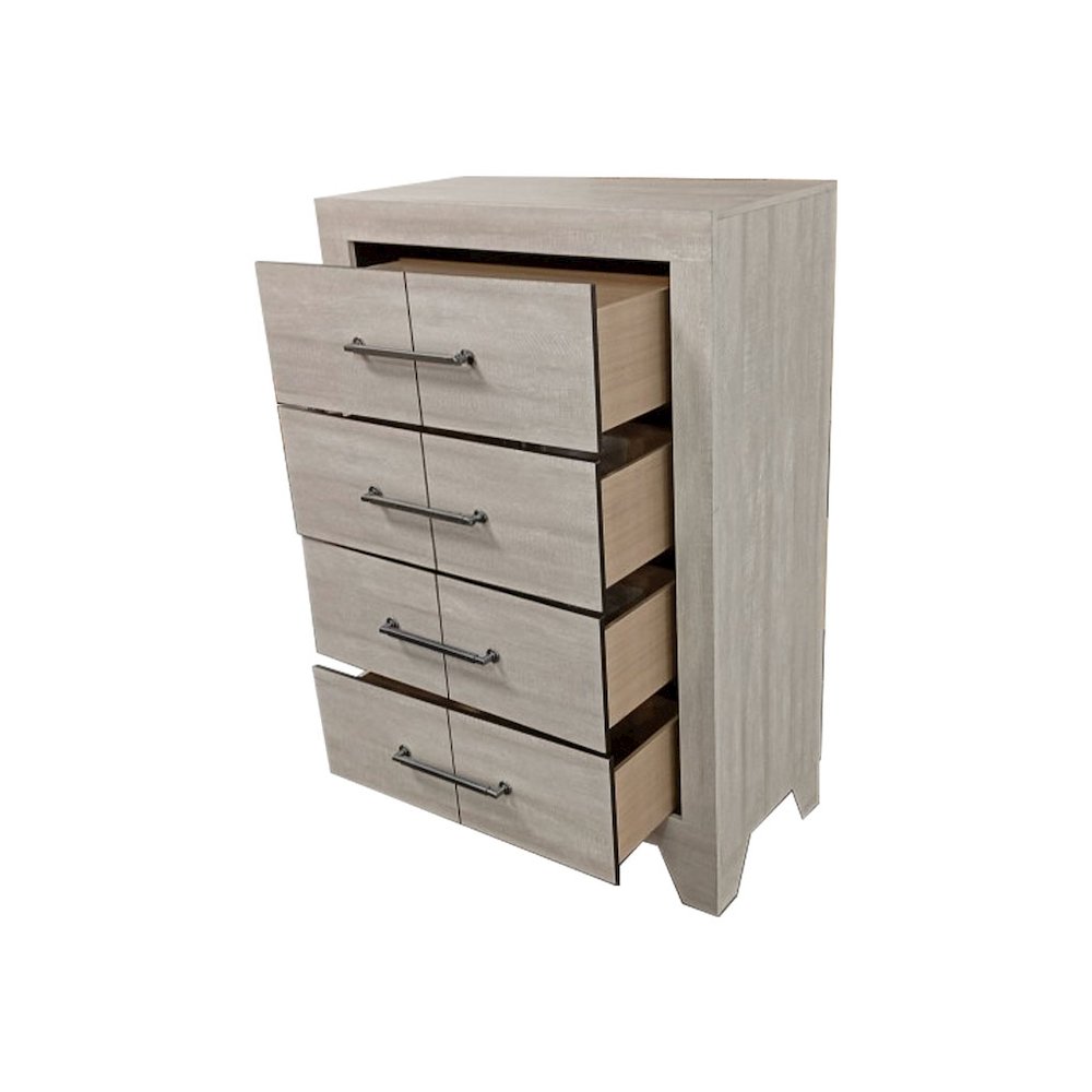 Rustic Gray Oak 4-Drawers Chest. Picture 1