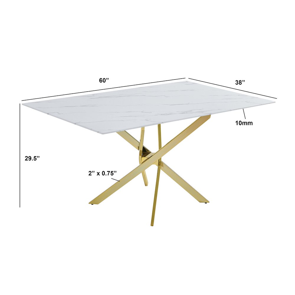Best Quality Furniture Glass With White Marble Wrap Dining Set And Cream Chairs. Picture 4