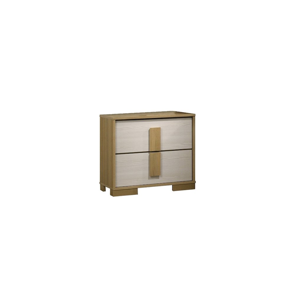 5 piece - Beige wood bedroom set (Bed+2NS+Dresser+Mirror). Picture 4