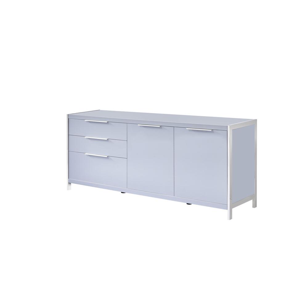 High Gloss Gray cabinet stand with stainless steel handle. Picture 1
