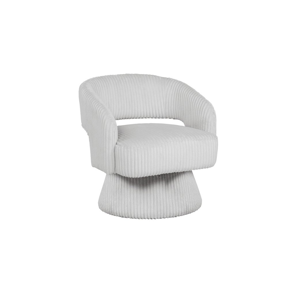 Light Gray Velvet Swivel Accent Barrel Chair. Picture 1