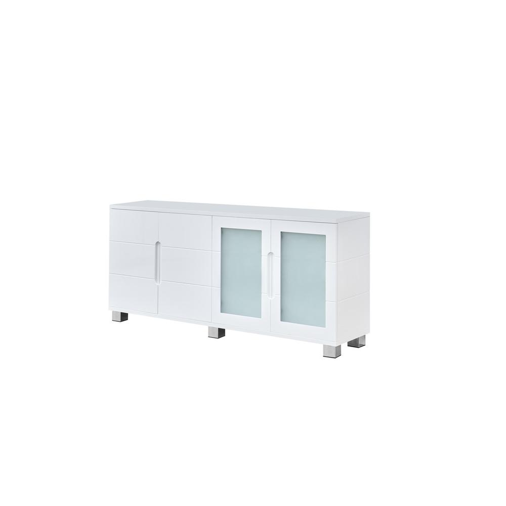 High Gloss White 4 door server. Picture 1
