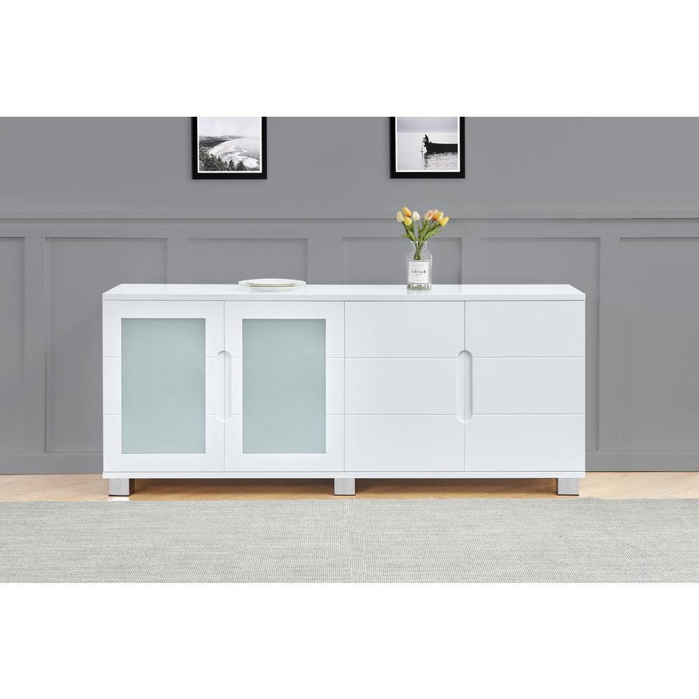 High Gloss White 4 door server. Picture 3