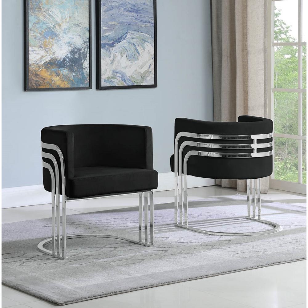 Velvet Barrel Chair, Silver Base. Picture 2