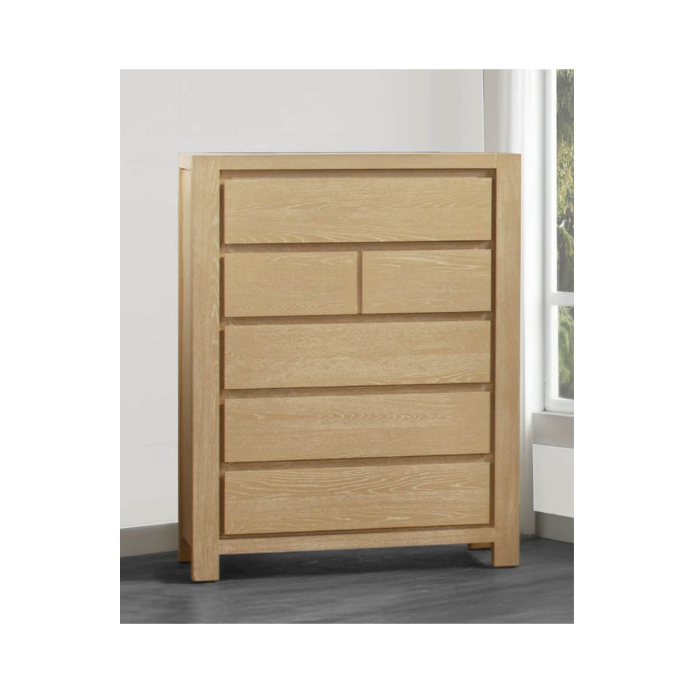 Rubber Wood Light Oak Natuiral Finish Chest. Picture 2