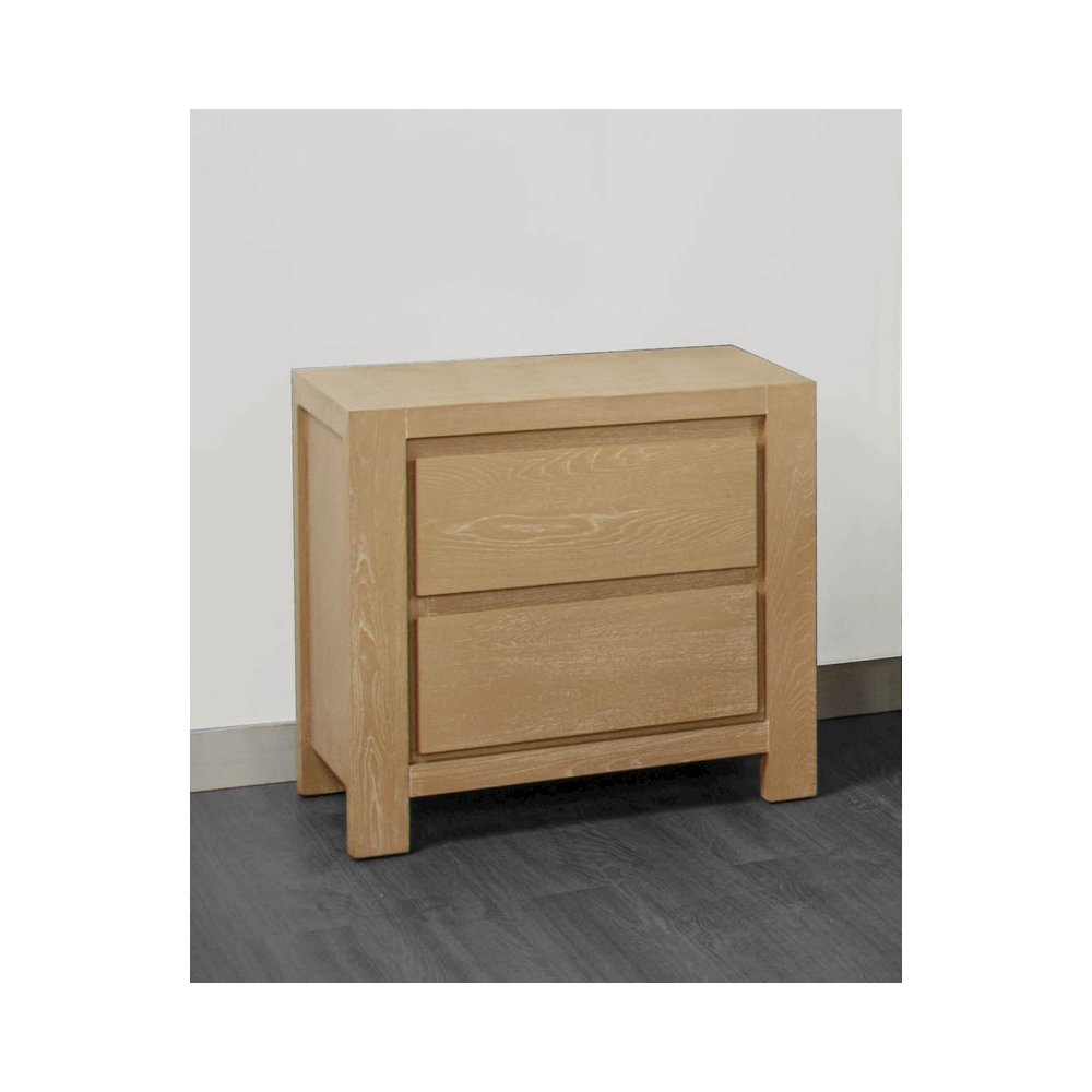 Rubber Wood Light Oak Natuiral Finish Nightstand. Picture 2