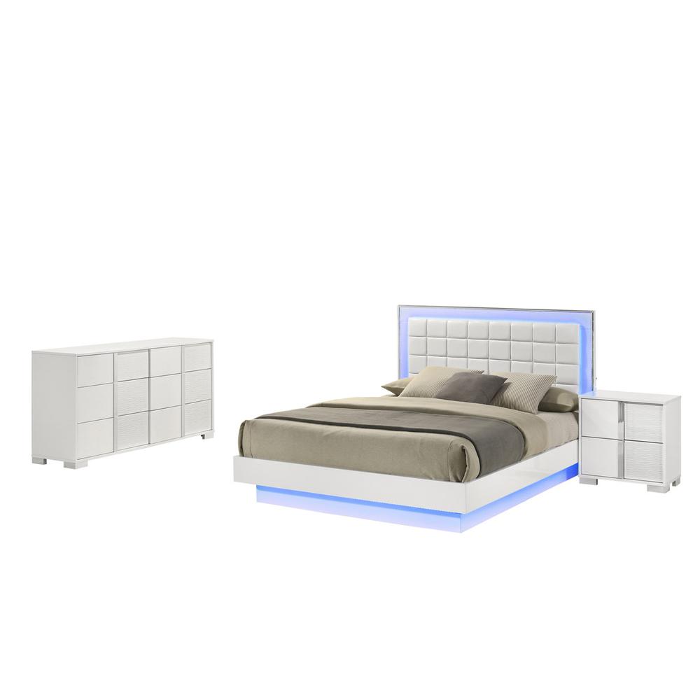 3 piece futuristic bedroom set, Queen size (plaform) bed. Picture 1