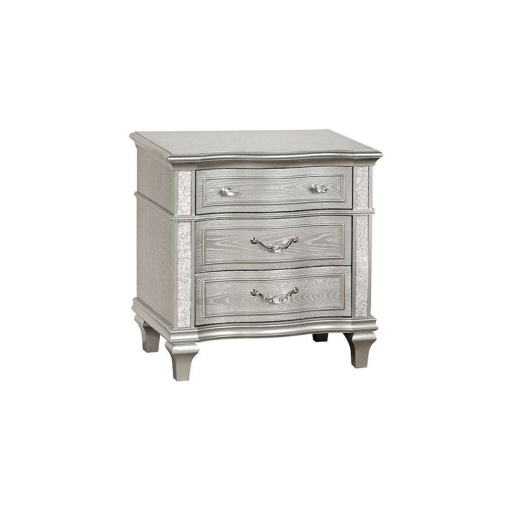 Classic Silver Nightstand In Silver Color. Picture 1