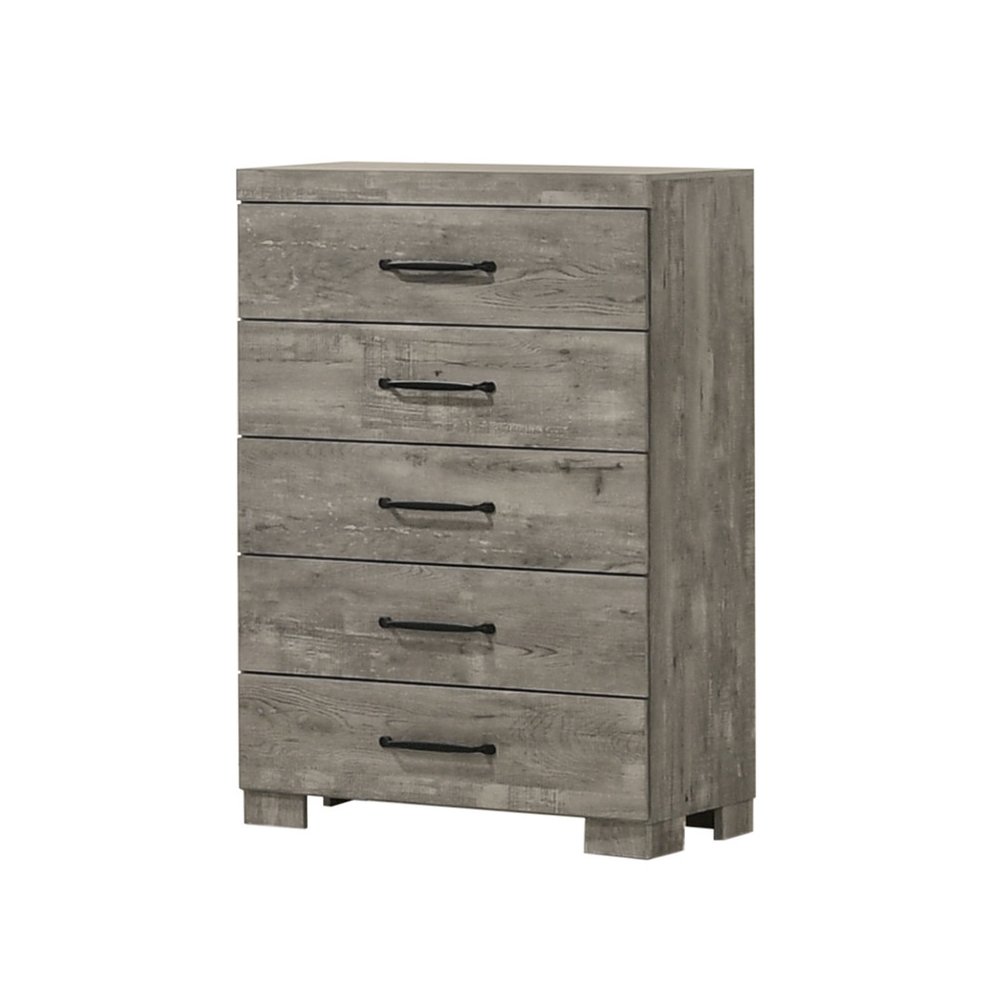 Modern 5-Drawer Chest In Antique Gray Color. Picture 1