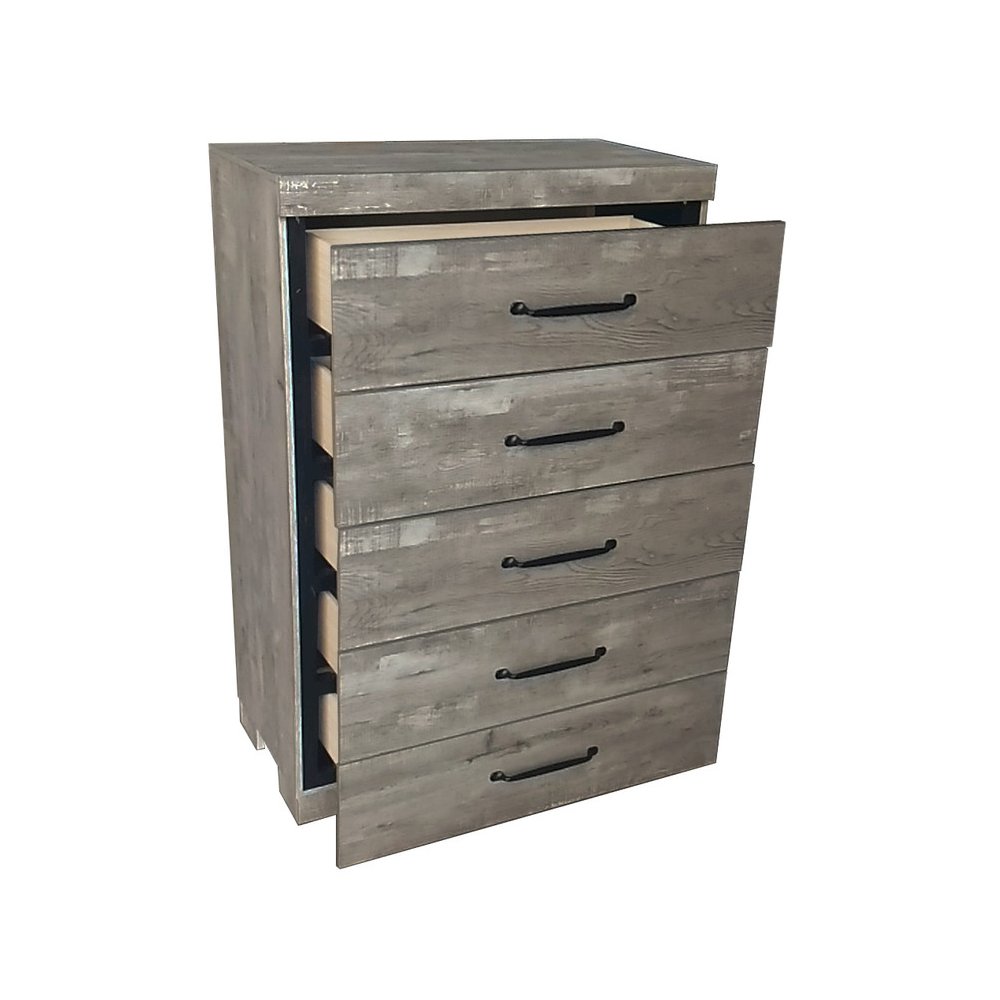 Modern 5-Drawer Chest In Antique Gray Color. Picture 3