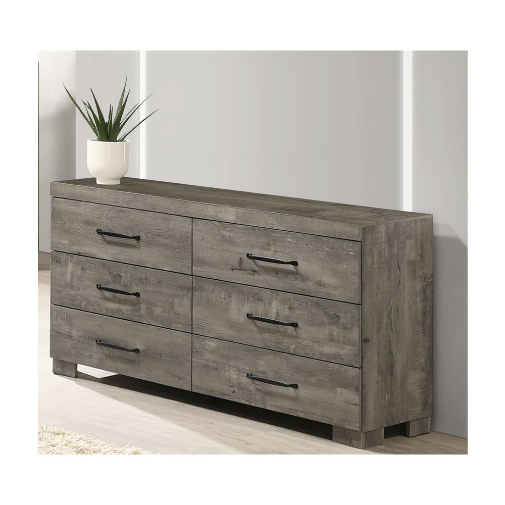 Modern 6-Drawer Dresser In Antique Gray Color. Picture 4