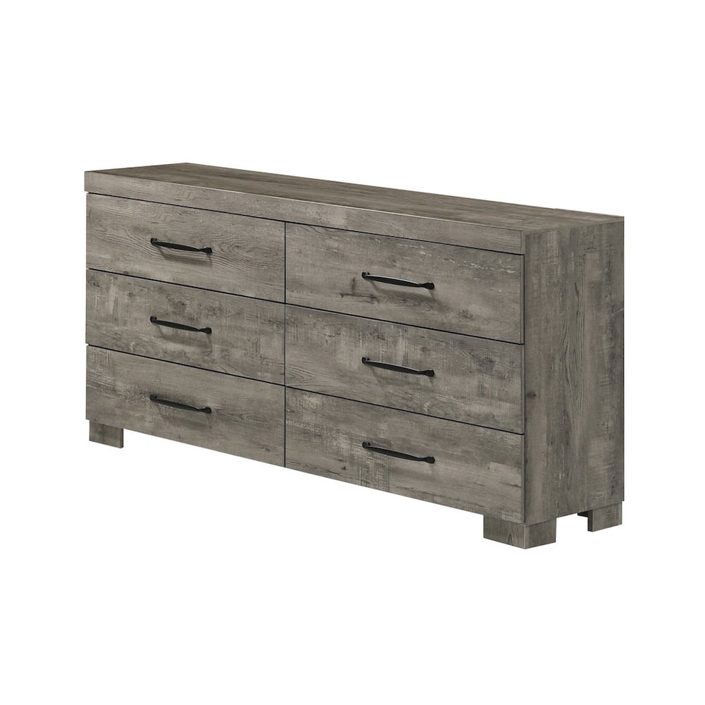 Modern 6-Drawer Dresser In Antique Gray Color. Picture 1