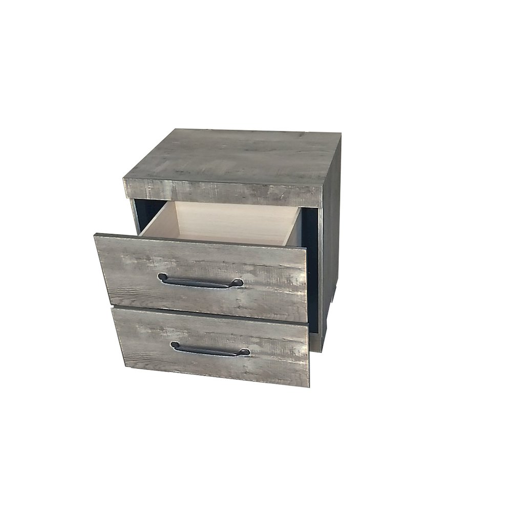 Modern 2-Drawer Nightstand In Antique Gray Color. Picture 3