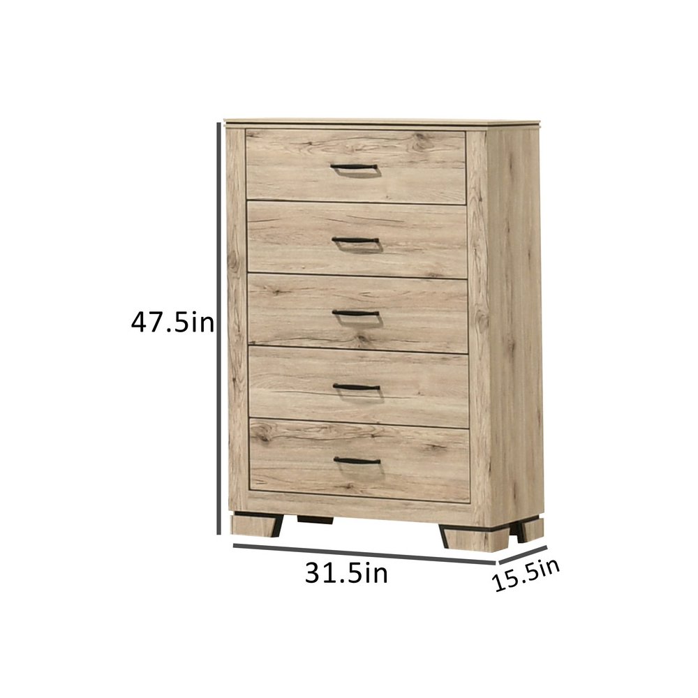 Light Oak 5-Drawers Chest. Picture 2