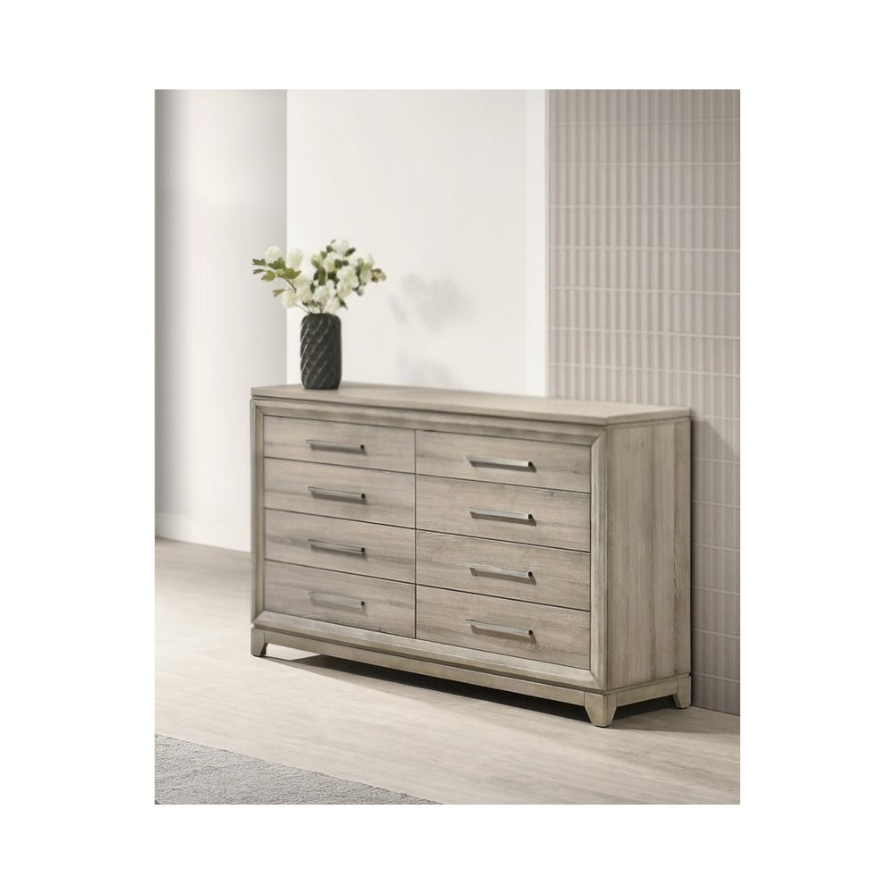 Weathered Greige 6-Drawers Dresser. Picture 3
