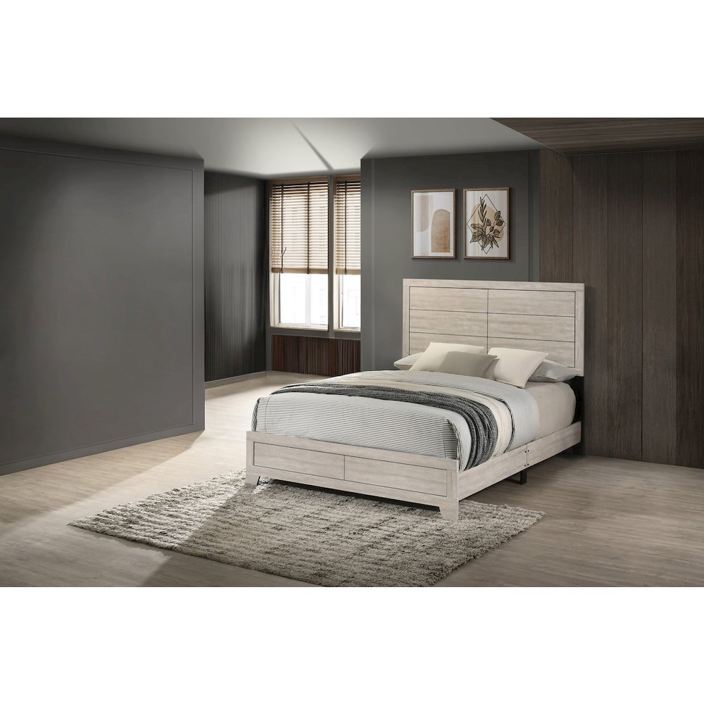 Eastern King Panel Bed  Rustic Gray Oak color. Picture 2