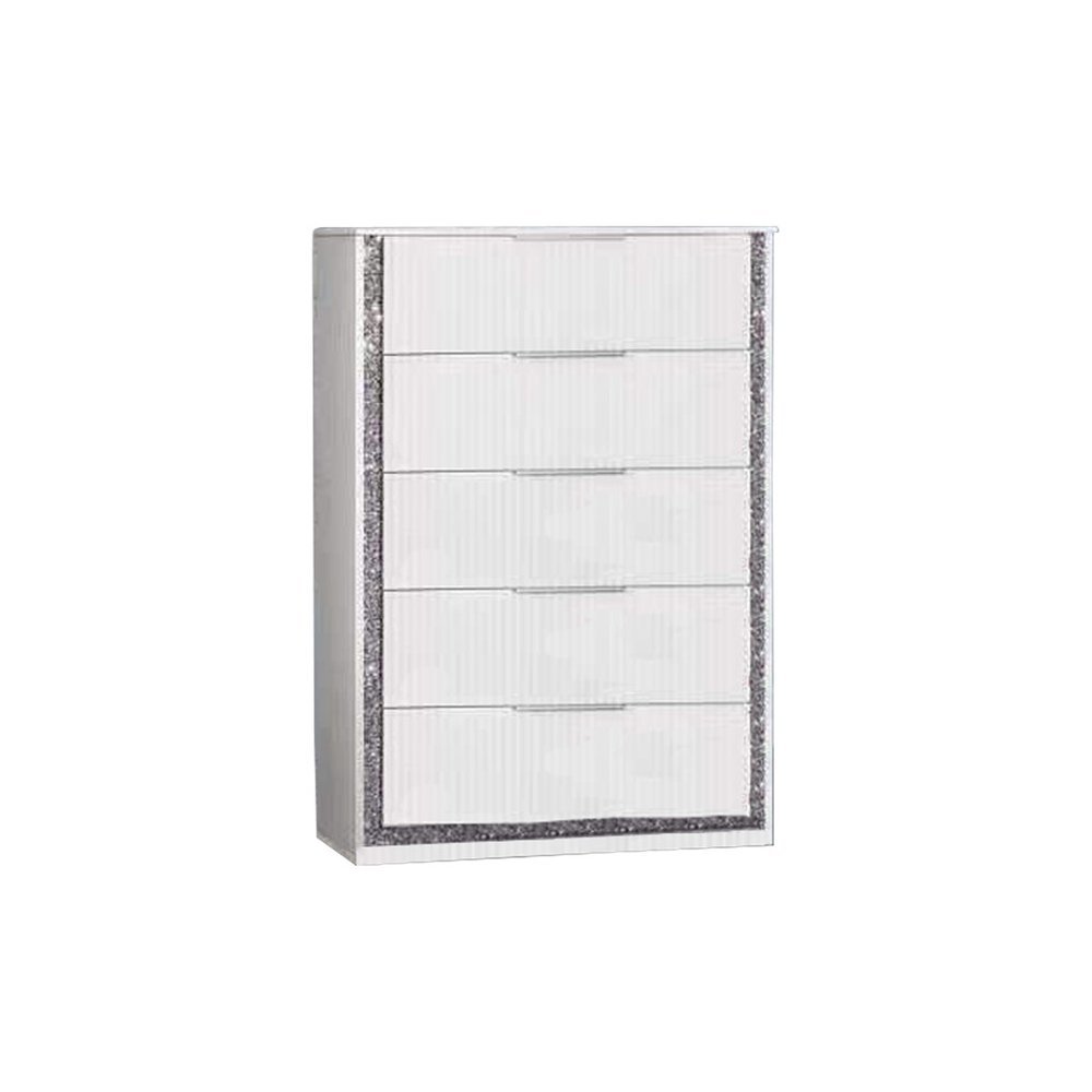 White Vertical  5 Drawers Chest. Picture 2