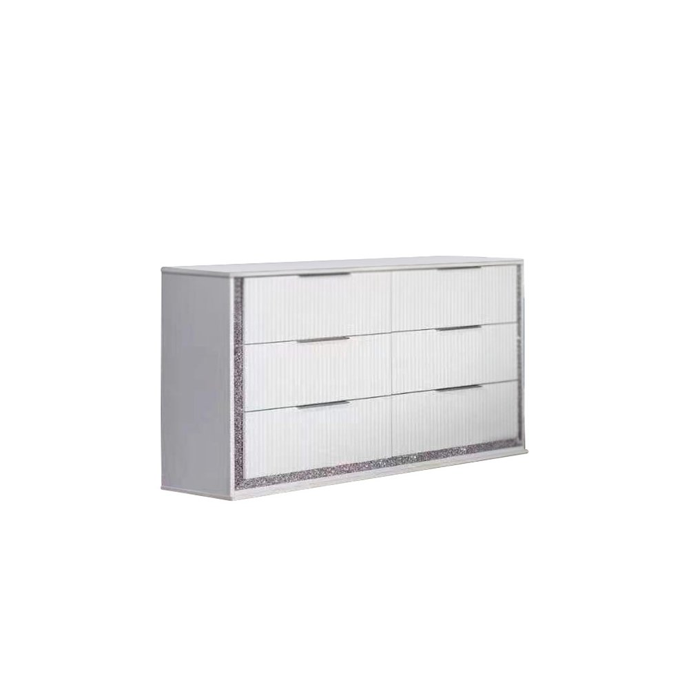 White Horizontal 6 Drawers Dresser. Picture 2