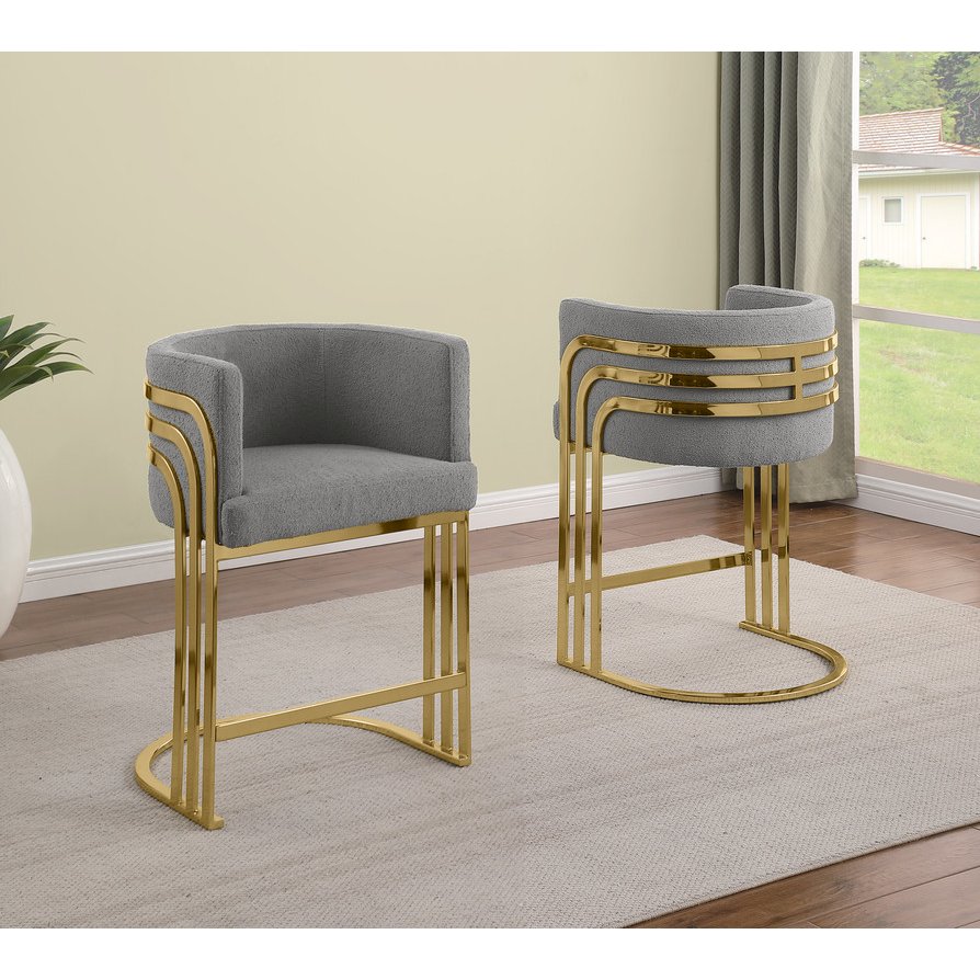 Best Quality furniture Dark grey with gold counter height, Set of two. Picture 4