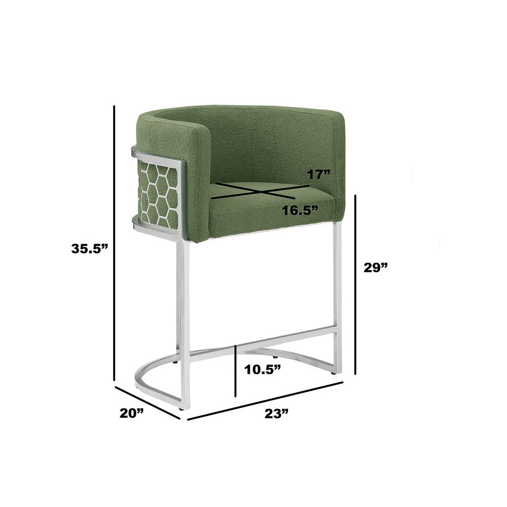 Green With Silver Barstool, Set Of One. Picture 3