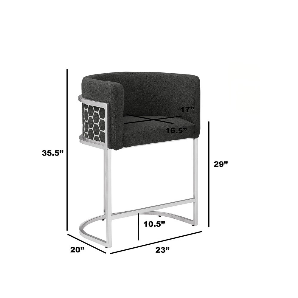 Black With Silver Barstool, Set Of One. Picture 3