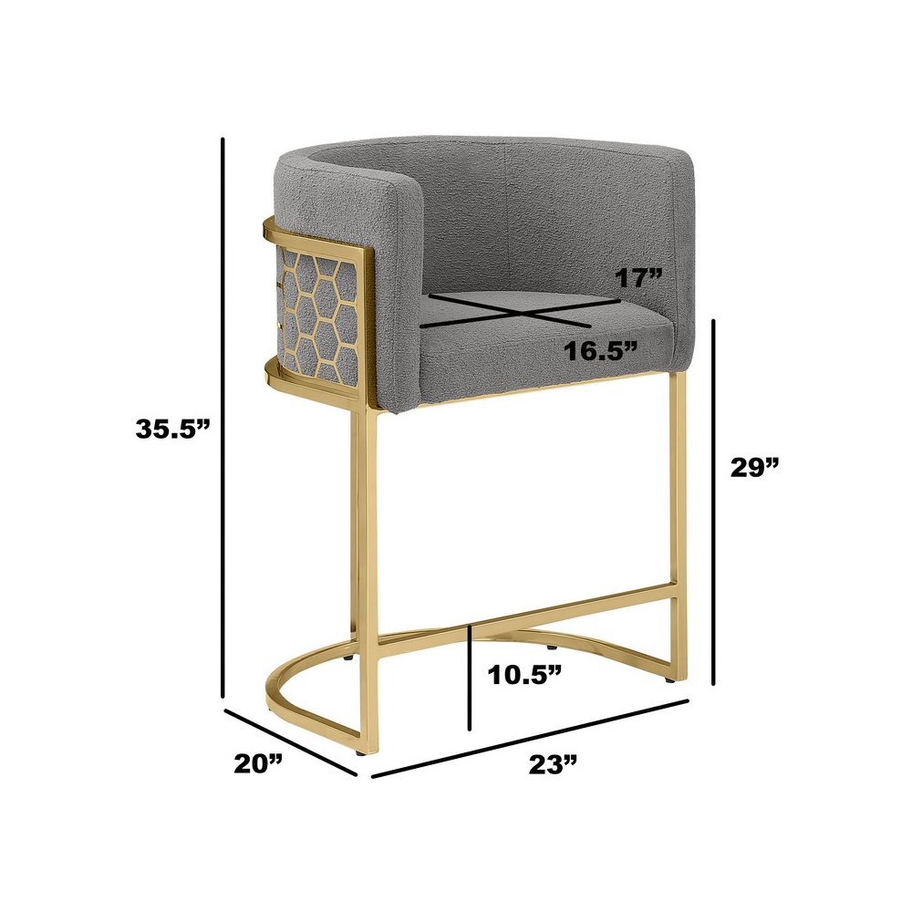Dark Grey With Gold Barstool, Set Of One. Picture 3