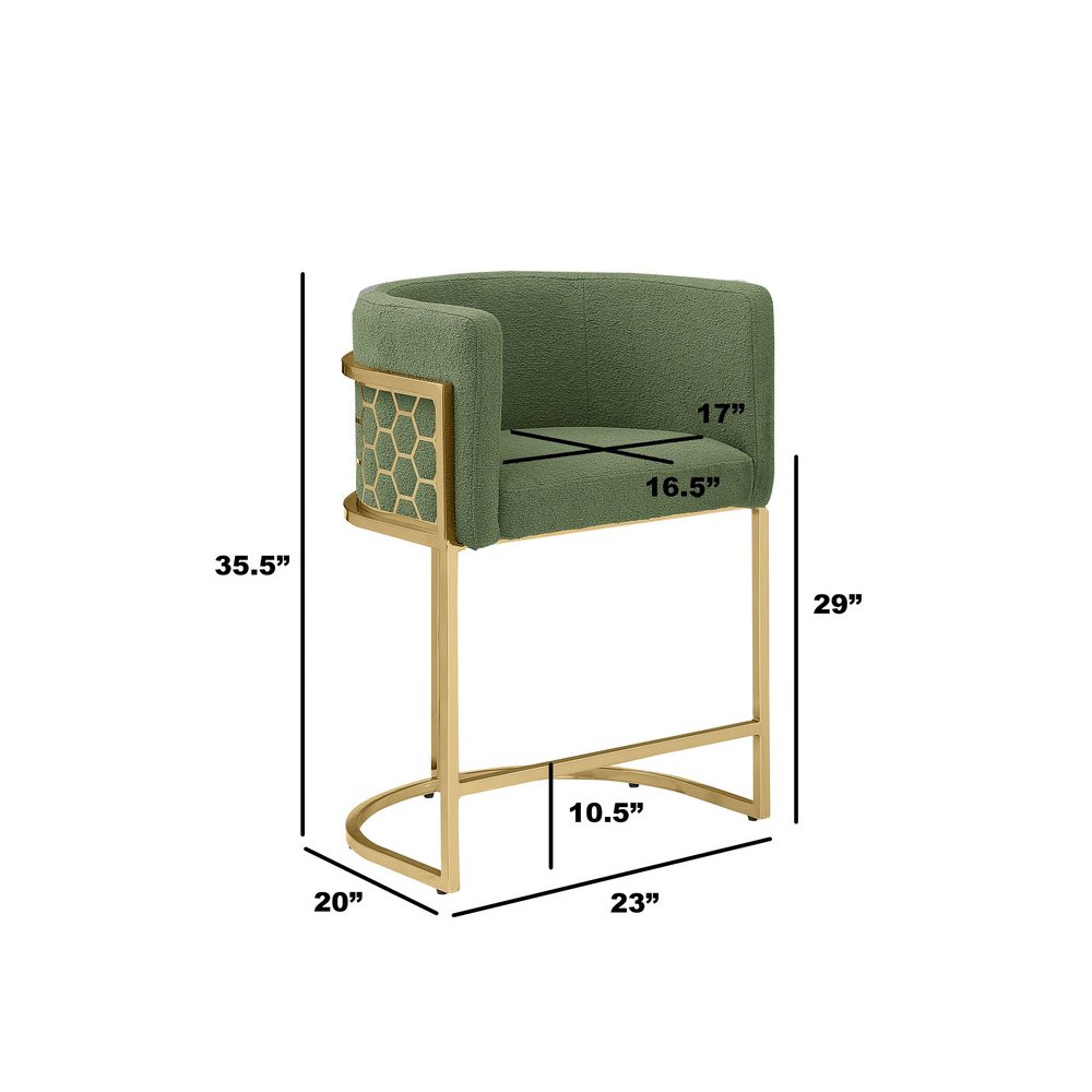Green With Gold Barstool, Set Of One. Picture 3