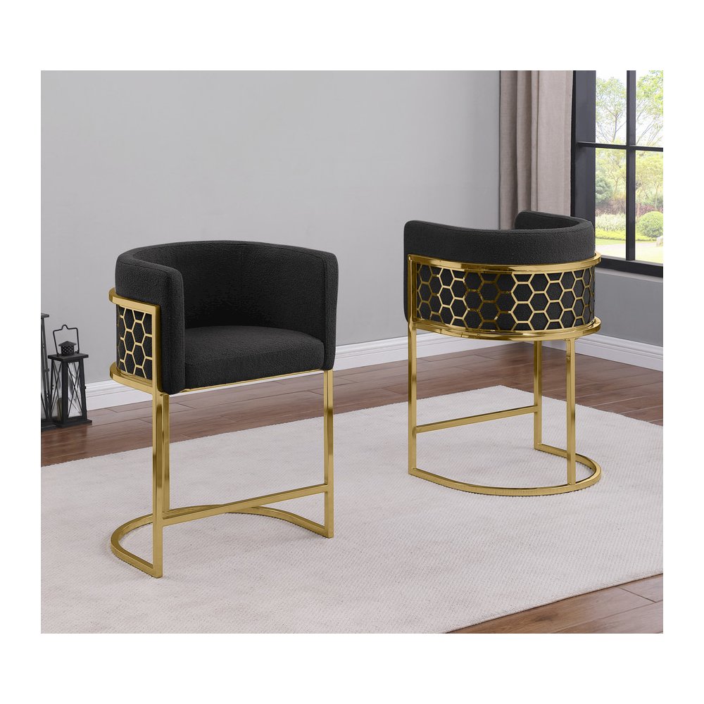 Black With Gold Barstool, Set Of One. Picture 4
