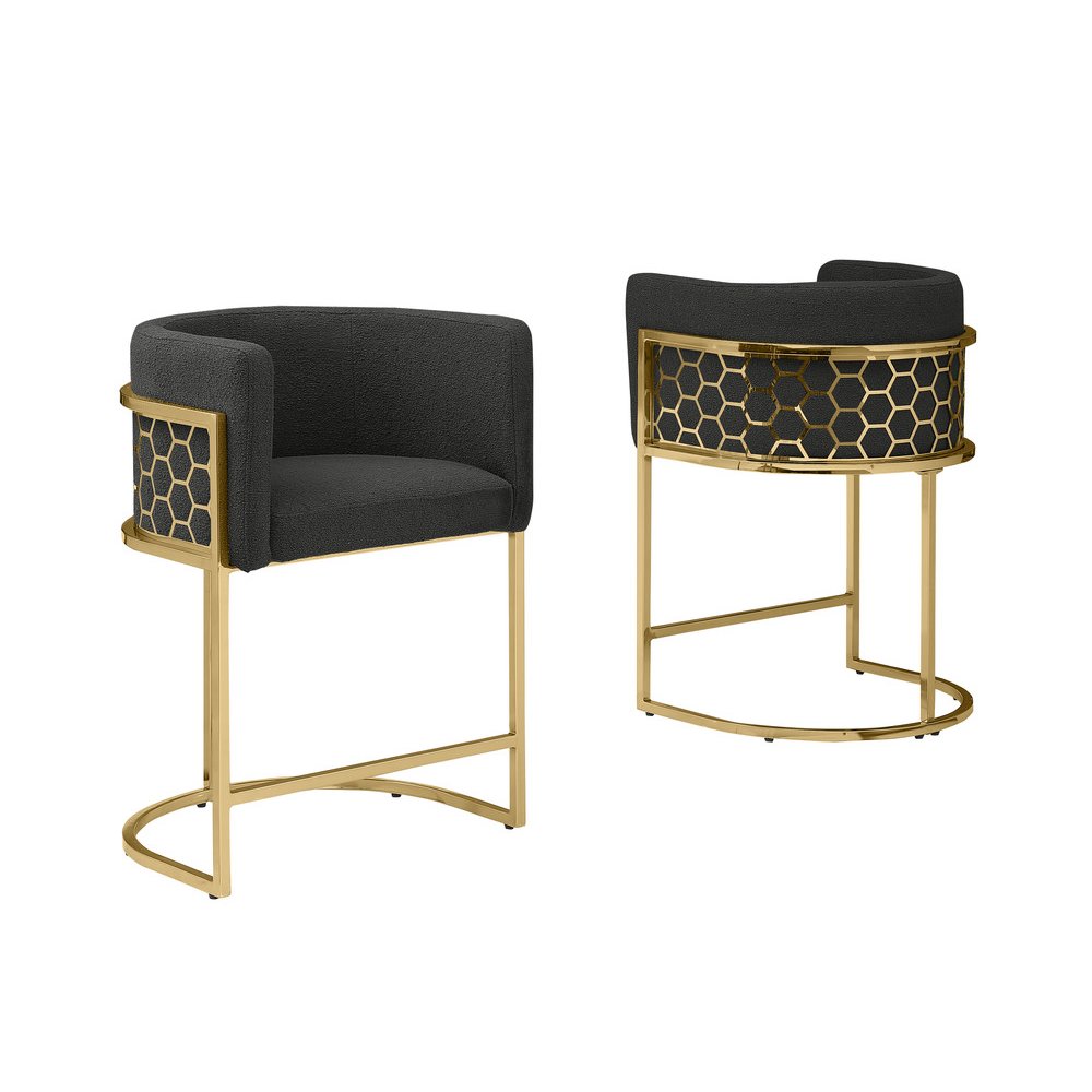 Black With Gold Barstool, Set Of One. Picture 1