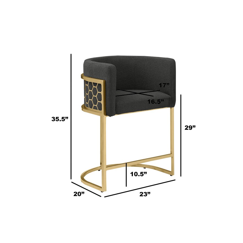 Black With Gold Barstool, Set Of One. Picture 3
