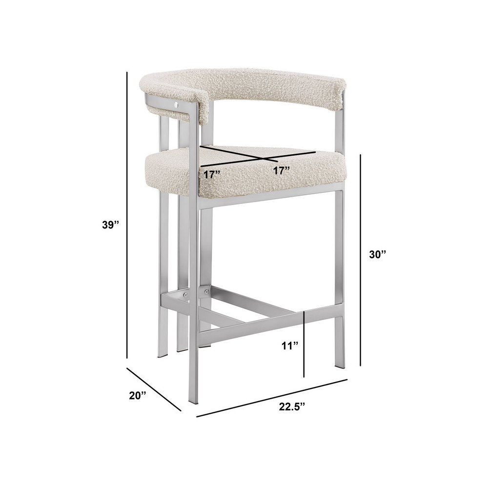 Glam gatsby Cream barstools- Set of 1. Picture 2
