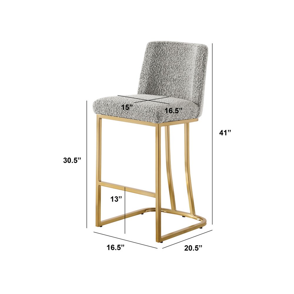 Rich Gray With Gold Base Barstools, Set Of 2. Picture 3