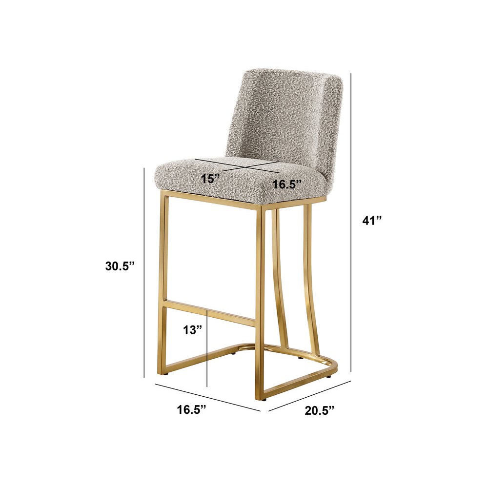 Gray With Gold Base Barstools, Set Of 2. Picture 3
