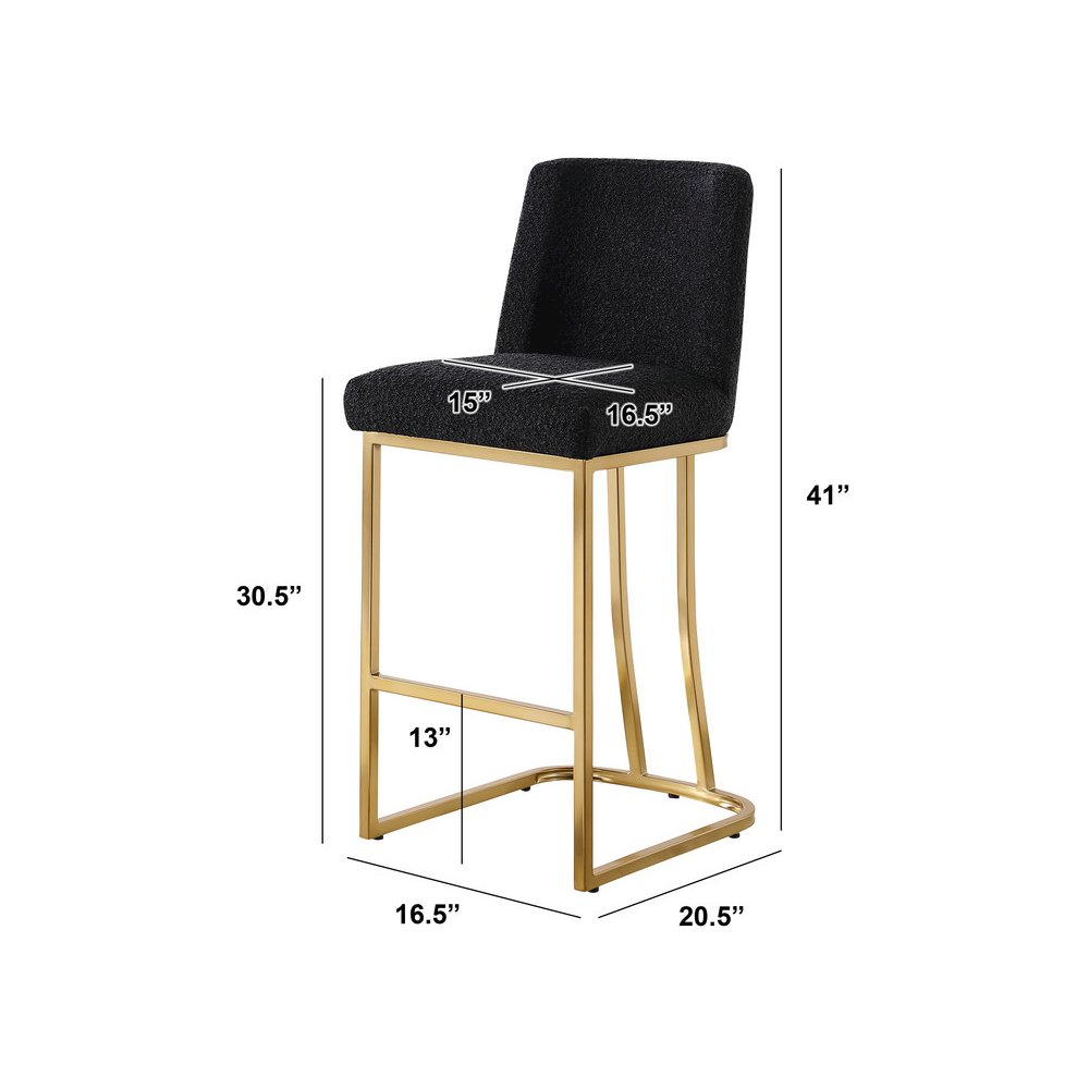 Black With Gold Base Barstools, Set Of 2. Picture 3