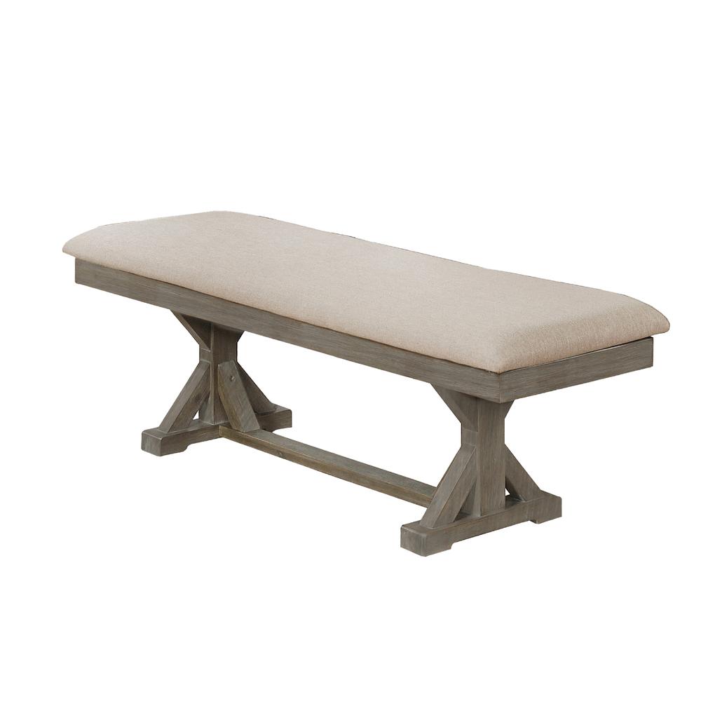 Upholstered Bench, Beige.. Picture 1