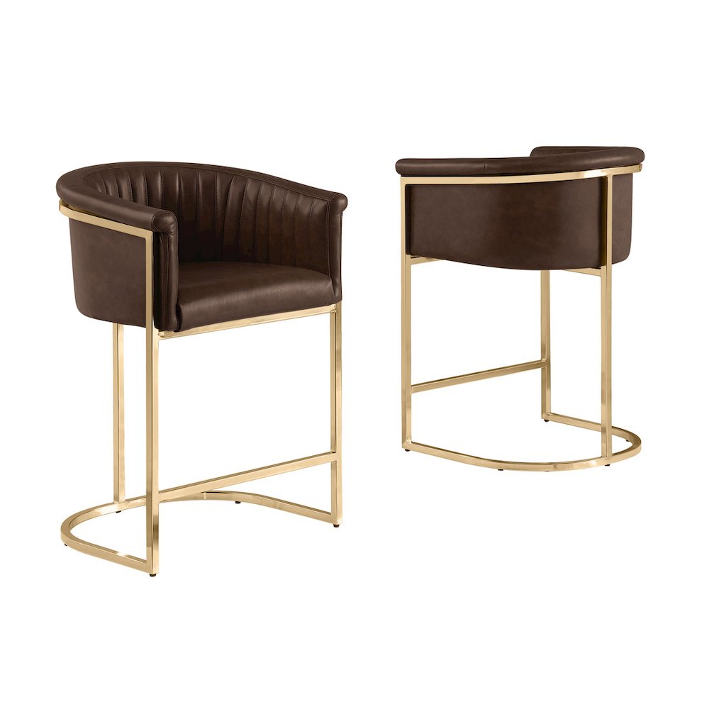 Leaather-Aire Counterheights 24" with Gold Chrome (Set of 2). Picture 1