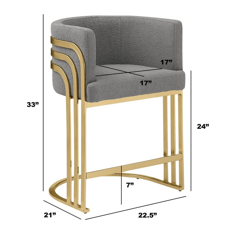 Best Quality furniture Dark grey with gold counter height, Set of two. Picture 2