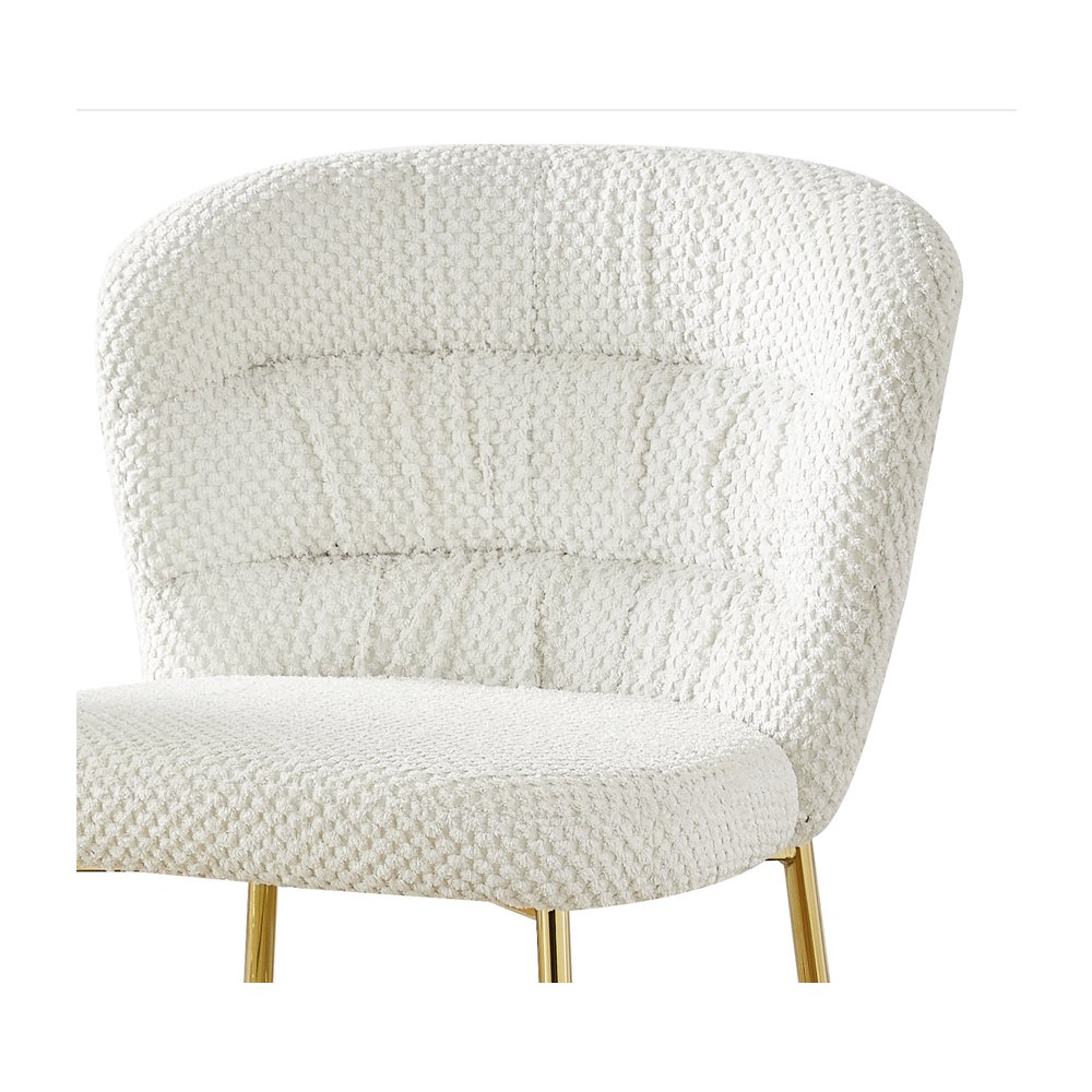 Cream With Gold Base Counter-Height Chairs, Set Of 2. Picture 4