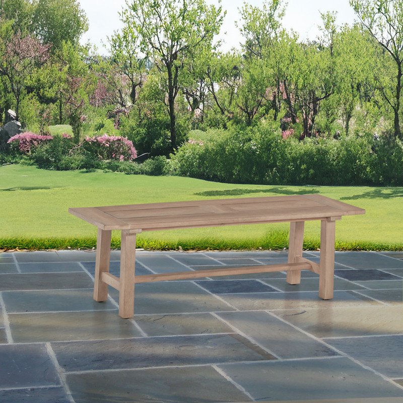 Rustic Outdoor Patio bench - Light Oak Acacia wood frame. Picture 2