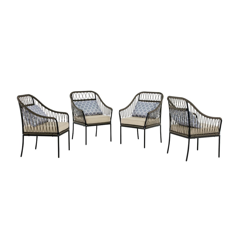 Gray outdoor patio chairs (Set of 4). Picture 1