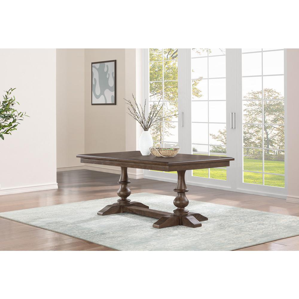 Traditional style small dining table in rustic oak color. Picture 3