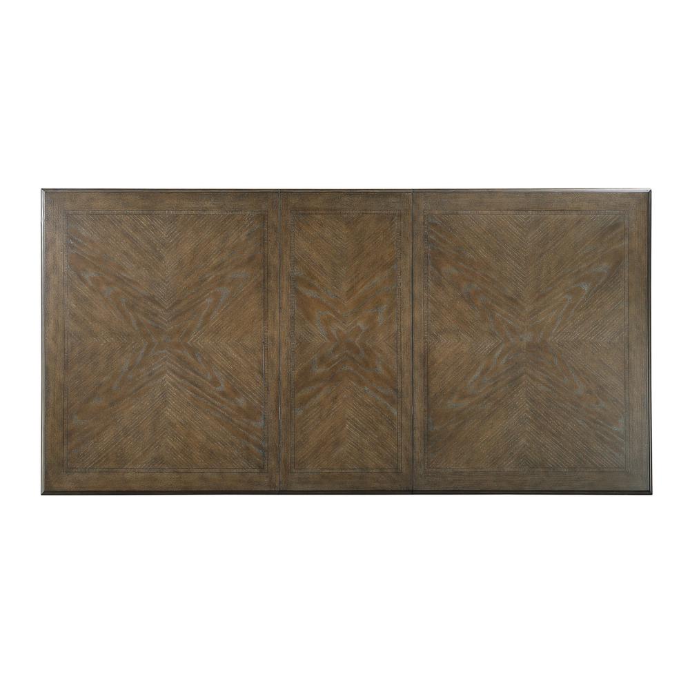 9pc traditional dining set in rustic oak color and an extandable dining table. Picture 3