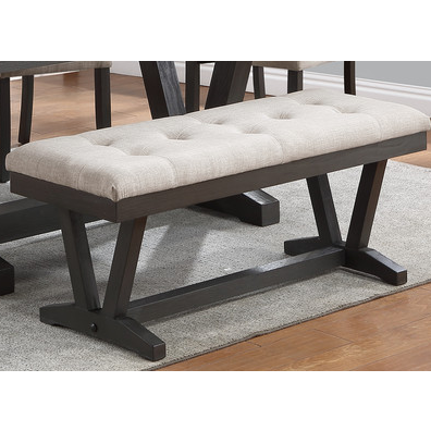Dining Bench with Beige finish. Picture 2