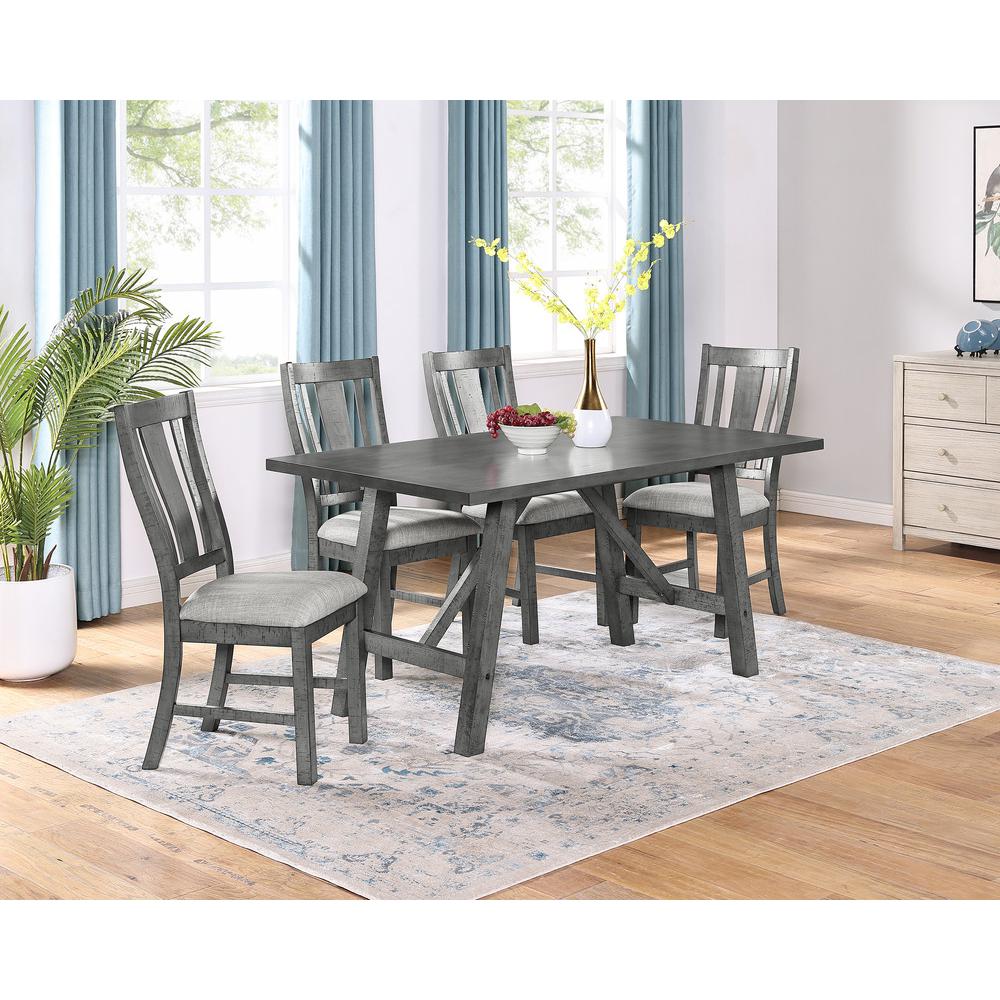 Modern farmhouse rustic grey dining table. Picture 3