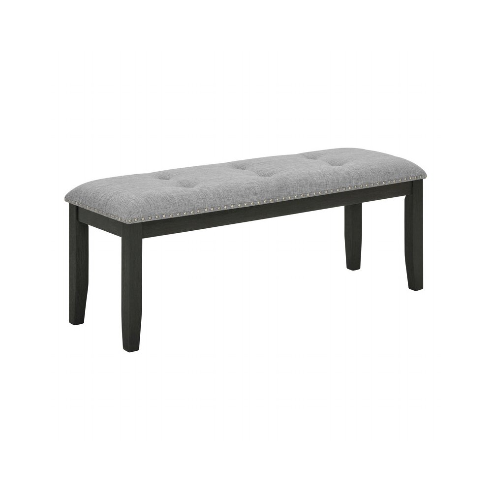 Upholstered Dining Bench With Rustic Gray. Picture 1