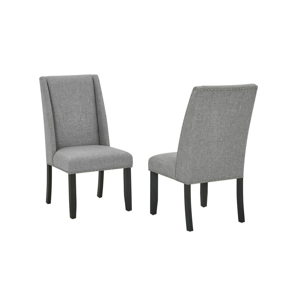 Gray Fabric Side Chairs (Set Of 2). Picture 1