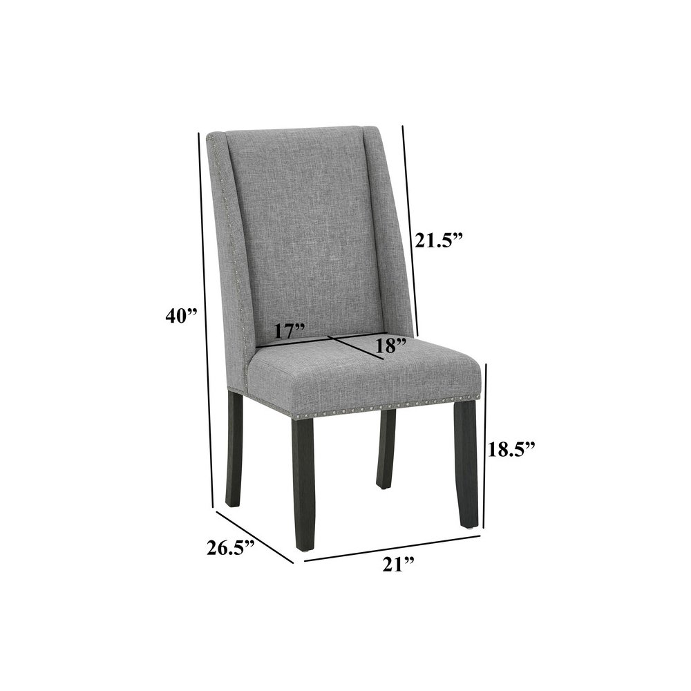 Gray Fabric Side Chairs (Set Of 2). Picture 2