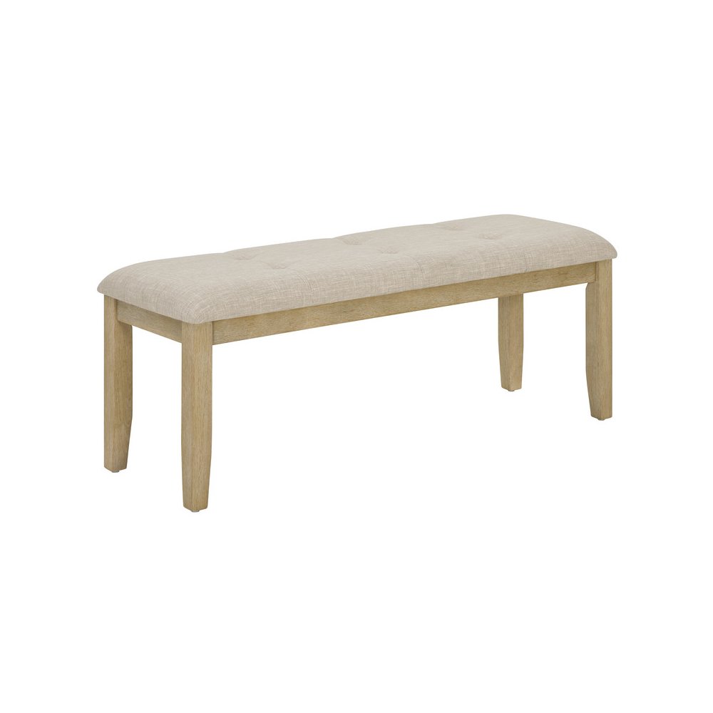 Upholstered Dining Bench With Rustic Beige. Picture 1