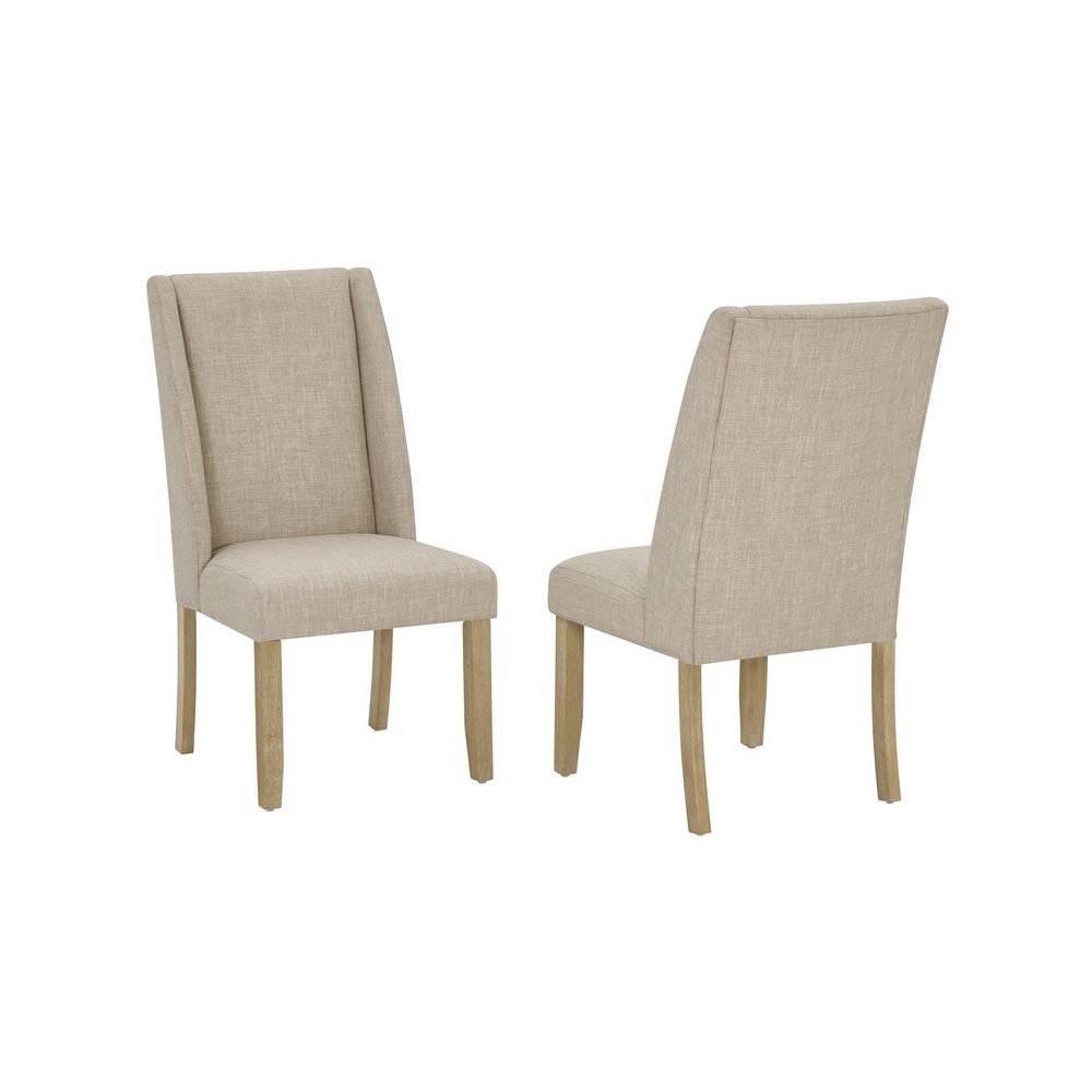 Beige Fabric Side Chairs (Set Of 2). Picture 1
