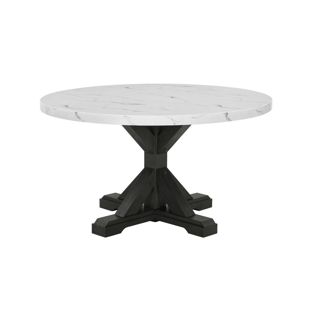 Best Quality Furntirue Round Faux Marble Top On Rustic Gray Mdf/Wood Base. Picture 1